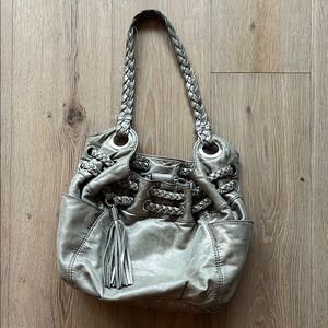 Michael Kors Silver Braided Handle Women's Bag
